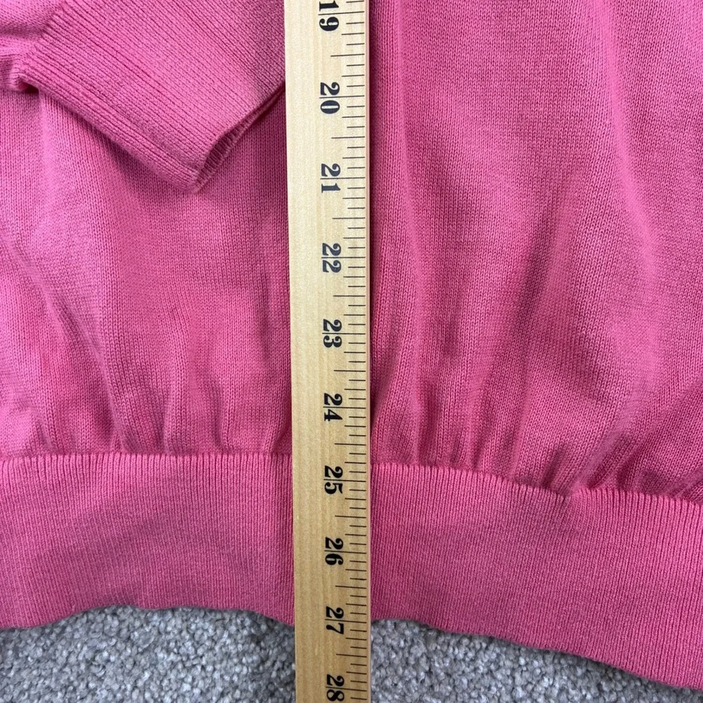 Vintage Fairway & Greene Sweater Size L Pink Cashmere Blend V Neck Golf Preppy